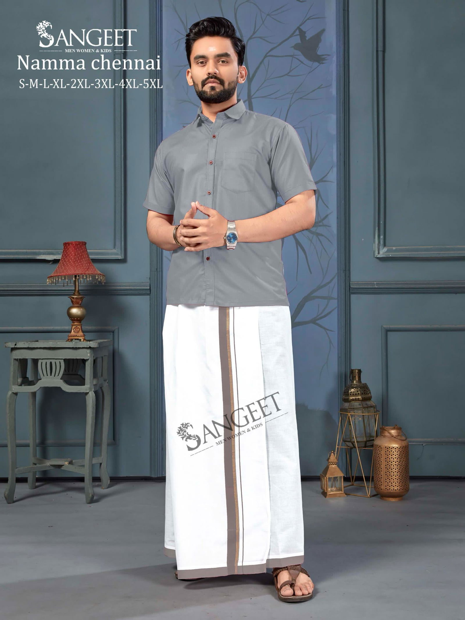 Sangeet Namma Chennai Cotton Slub Shirt With Vesti Surat Wholesale Online